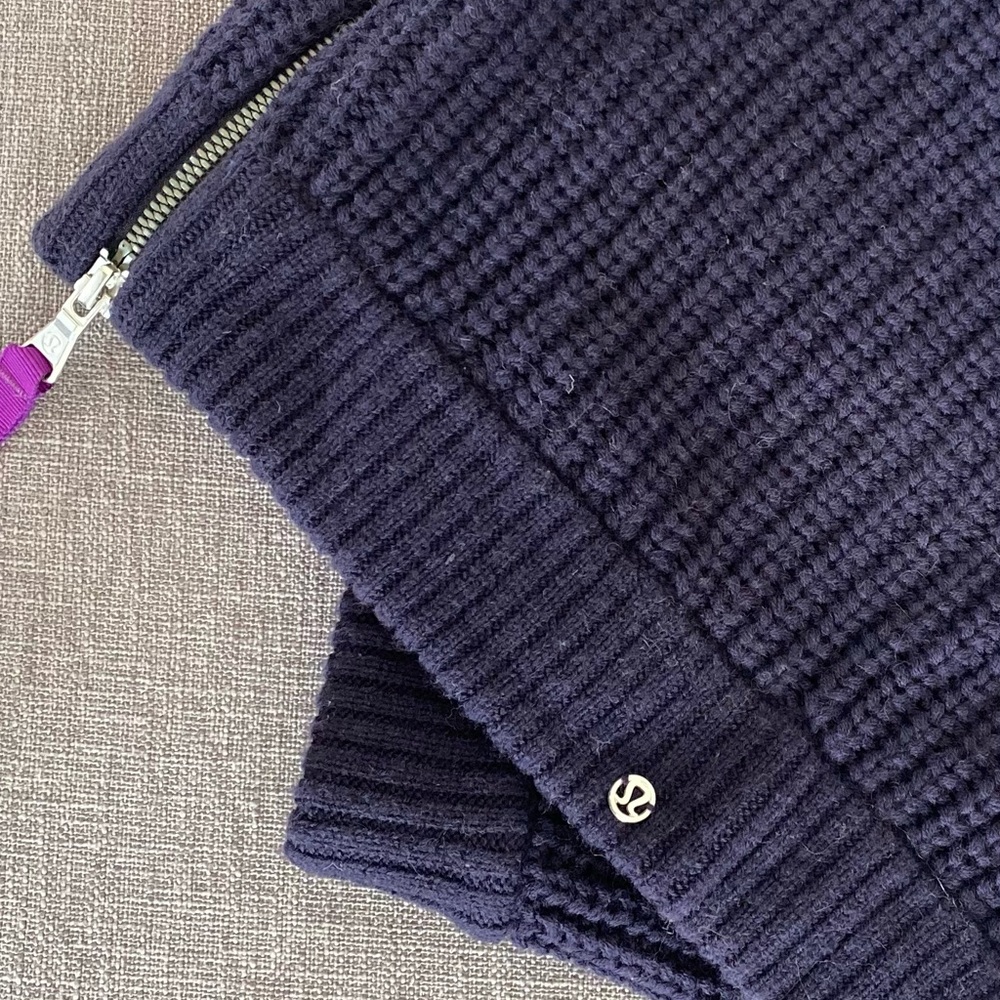 Lululemon Purple Wool Zip Scarf